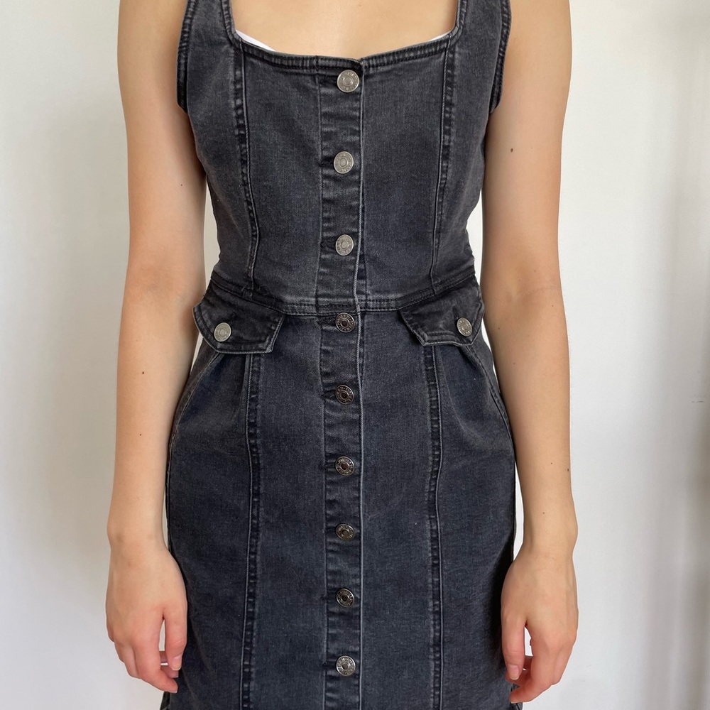 Black Forever 21 denim dress - Size S (fits XS, S)